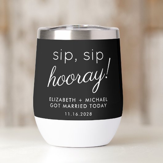 Fun Sip Hooray Black Wedding