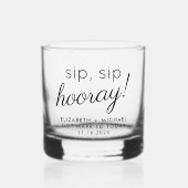 Fun Sip Hooray Gastgeschenk Hochzeit Whiskyglas (Vorderseite)
