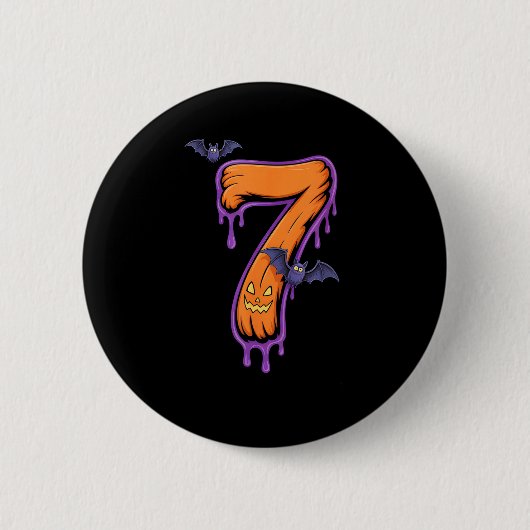 Fun Six Seven 6 7 Meme Design Couples Halloween Button (Vorderseite)