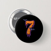 Fun Six Seven 6 7 Meme Design Couples Halloween Button (Vorne & Hinten)