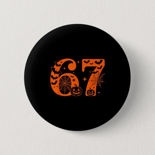Fun Six Seven 6 7 Meme Design Couples Halloween  Button (Vorderseite)