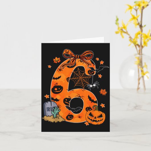 Fun Six Seven 6 7 Meme Design Couples Halloween Karte (Gelbe Blume)