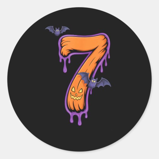 Fun Six Seven 6 7 Meme Design Couples Halloween Runder Aufkleber (Vorderseite)