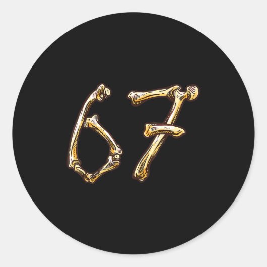 Fun Six Seven 6 7 Meme Design Couples Halloween Runder Aufkleber (Vorderseite)