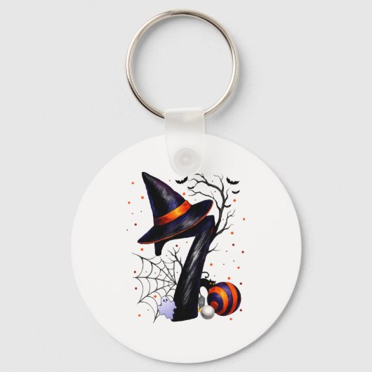 Fun Six Seven 6 7 Meme Design Couples Halloween Schlüsselanhänger (Vorderseite)