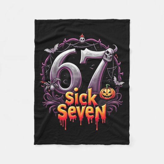 Fun Six Seven 6 7 Meme Design Fun Sick Seven Hallo Fleecedecke (Vorderseite)