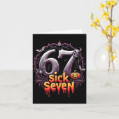 Fun Six Seven 6 7 Meme Design Fun Sick Seven Hallo Karte (Gelbe Blume)