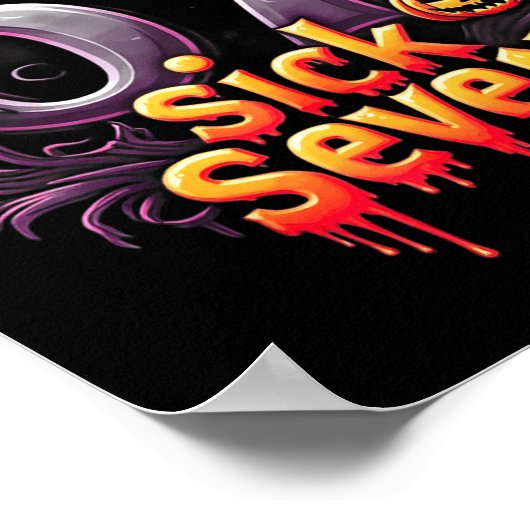 Fun Six Seven 6 7 Meme Design Fun Sick Seven Hallo Poster (Ecke)