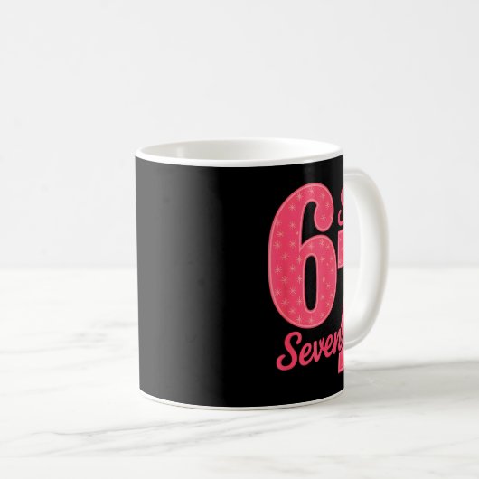 Fun Six Seven 6 7 Meme Design Kaffeetasse (VorderseiteRechts)