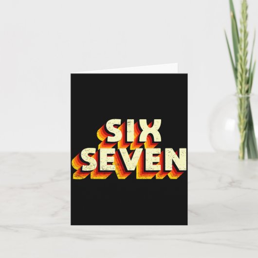 Fun Six Seven 6 7 Meme Design Karte (Vorderseite)