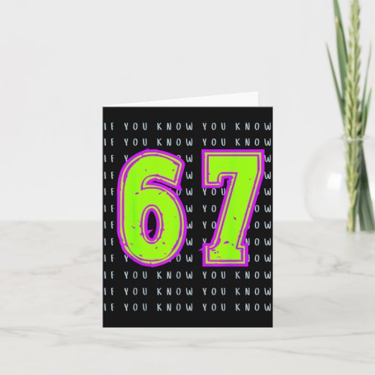 Fun Six Seven 6 7 Meme Design Karte (Vorderseite)