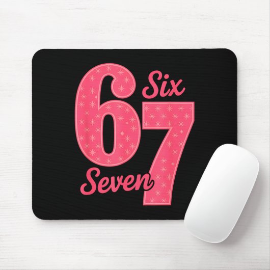 Fun Six Seven 6 7 Meme Design Mousepad (Mit Mouse)
