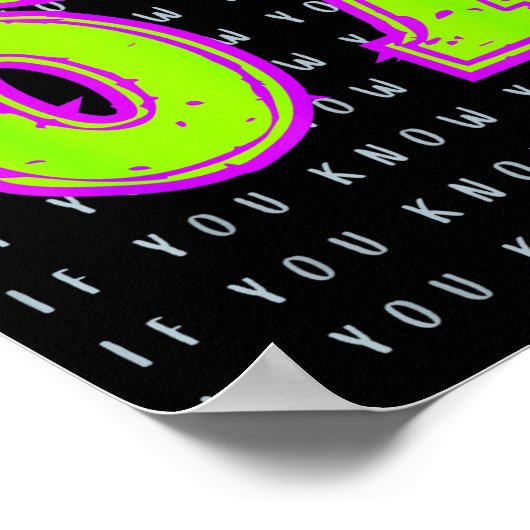 Fun Six Seven 6 7 Meme Design  Poster (Ecke)