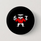 Fun Six Seven Meme Bulldogs Number 6 And 7 Button (Vorderseite)