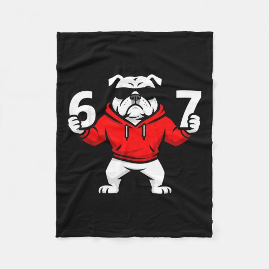 Fun Six Seven Meme Bulldogs Number 6 And 7 Fleecedecke (Vorderseite)