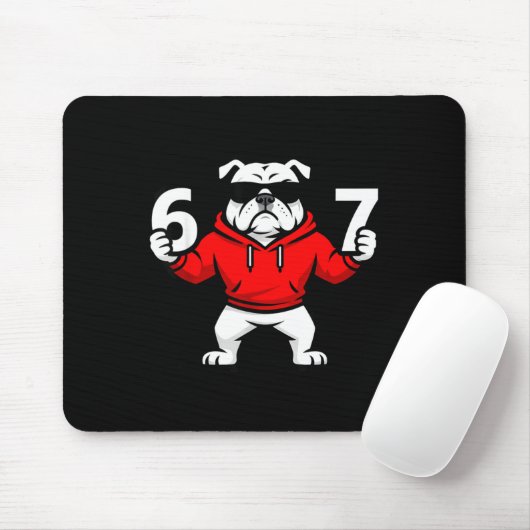 Fun Six Seven Meme Bulldogs Number 6 And 7 Mousepad (Mit Mouse)