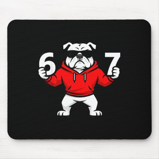 Fun Six Seven Meme Bulldogs Number 6 And 7 Mousepad (Vorne)