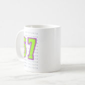 Fun Six Sieben 6 7 Meme Design Kaffeetasse (Vorderseite Links)