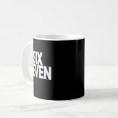 Fun Six Sieben 6 7 Meme Design Kaffeetasse (Vorderseite Links)
