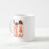 Fun Sixties Girl Group Niedlich Retro Music Cartoo Kaffeetasse (Vorderseite Links)