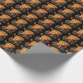 Fun Skateboarding Pizza Party Geschenkpapier (Ecke)