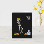 Fun Skeleton Basketball Halloween Pumpkin Karte (Gelbe Blume)