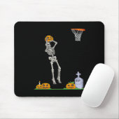 Fun Skeleton Bysketbyll Halloween Pumpkin Mousepad (Mit Mouse)