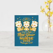 Fun Skeleton Er Icu Nurse Night Shift Crew New Yea Karte (Gelbe Blume)