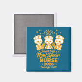 Fun Skeleton Er Icu Nurse Night Shift Crew New Yea Magnet (Vorderseite/Rückseite)