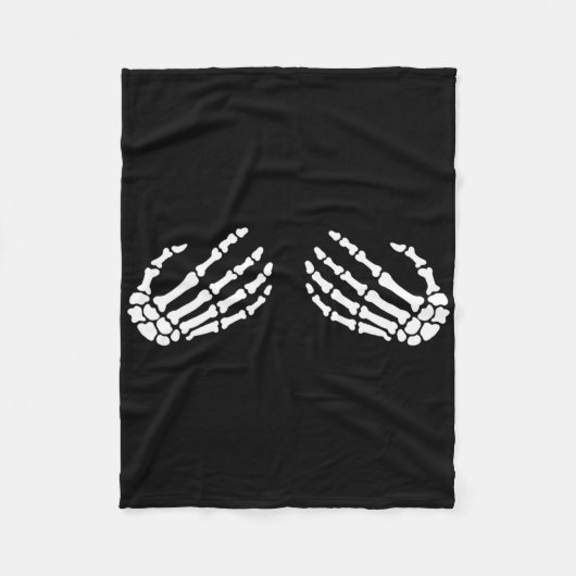 Fun Skeleton Hands Halloween Girls Skeleton Bra Fleecedecke (Vorderseite)