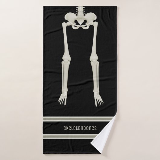 Fun Skeleton Legs Black and Cream Bath Handtuch Badehandtuch (Badehandtuch)
