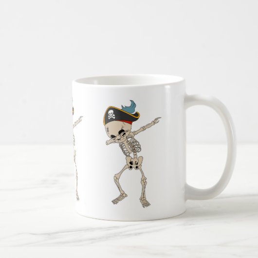 Fun Skeleton Pirate Halloween Dab Dancer Kaffeetasse (Rechts)