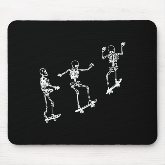 Fun Skeleton Skateboard Halloween Skateboard Sk Mousepad (Vorne)