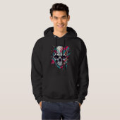 Fun Skeleton Skull, Abstrakt, Geburtstagsmänner Hoodie (Vorne ganz)