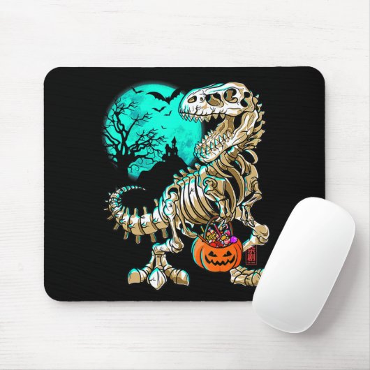Fun Skeleton TRex Halloween Boys Dino Kids Fossil Mousepad (Mit Mouse)