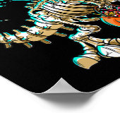 Fun Skeleton TRex Halloween Boys Dino Kids Fossil Poster (Ecke)