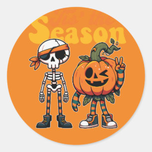 Fun Skeleton und Pumpkin Friends Sticker