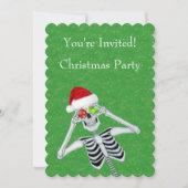 Fun Skeleton Weihnachtsmannmütze Ornament Eyes on Einladung (Vorderseite)