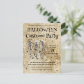 Fun Skeletons Halloween Costume Party Postkarte (Stehend Vorderseite)