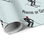 Fun Skier Motif mit eigenem Namen oder eigenen Wün Geschenkpapier (Rolleneckpunkt)
