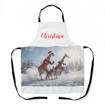 Fun Skiing Giraffe Familienweihnachtsfest Personal