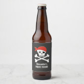 Fun Skull Crossbones Pirate Gift Personalisiert Bierflaschenetikett (Vorderseite)