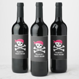 Fun Skull Crossbones Pirate Gift Personalisiert Weinetikett