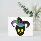 Fun Skull Jester Tattoo Postkarte (Stehend Vorderseite)