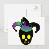 Fun Skull Jester Tattoo Postkarte (Vorne/Hinten)