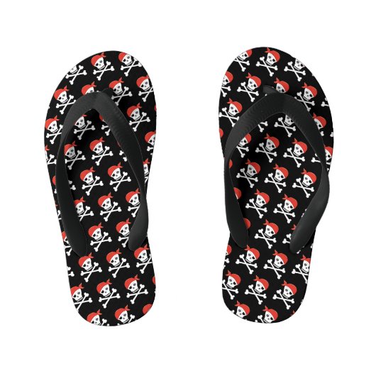 Fun Skull und Crossbones Pattern Pirate Kinderbadesandalen (Fußbett)