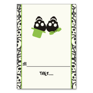 Fun Skulls Halloween-Begleiter-Karte Tischnummer