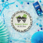 Fun skulls Halloween-Hochzeit und Schwarz Pappteller (Party)
