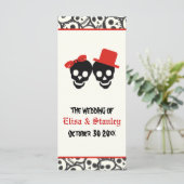 Fun Skulls Halloween-Hochzeitsprogramm Programm (Stehend Vorderseite)