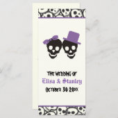 Fun Skulls Halloween lila Hochzeitsprogramm Programm (Vorne/Hinten)